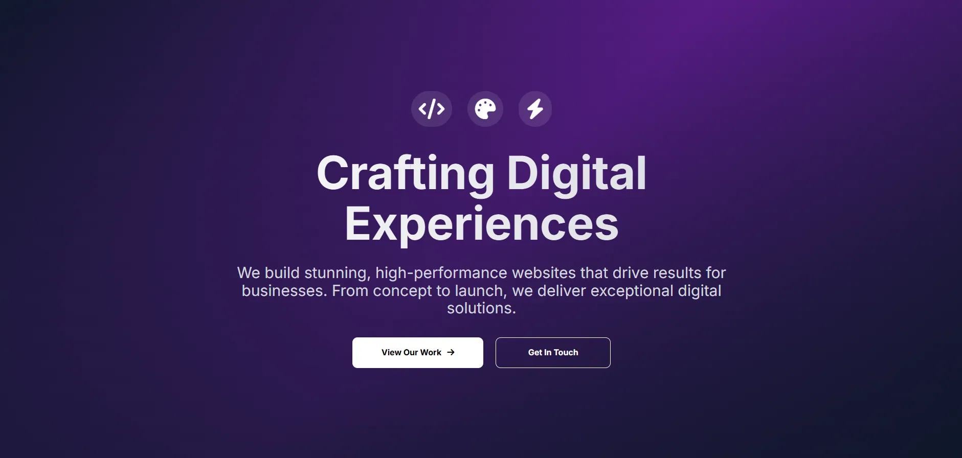 Screenshot of a web design studio's high-converting portfolio website